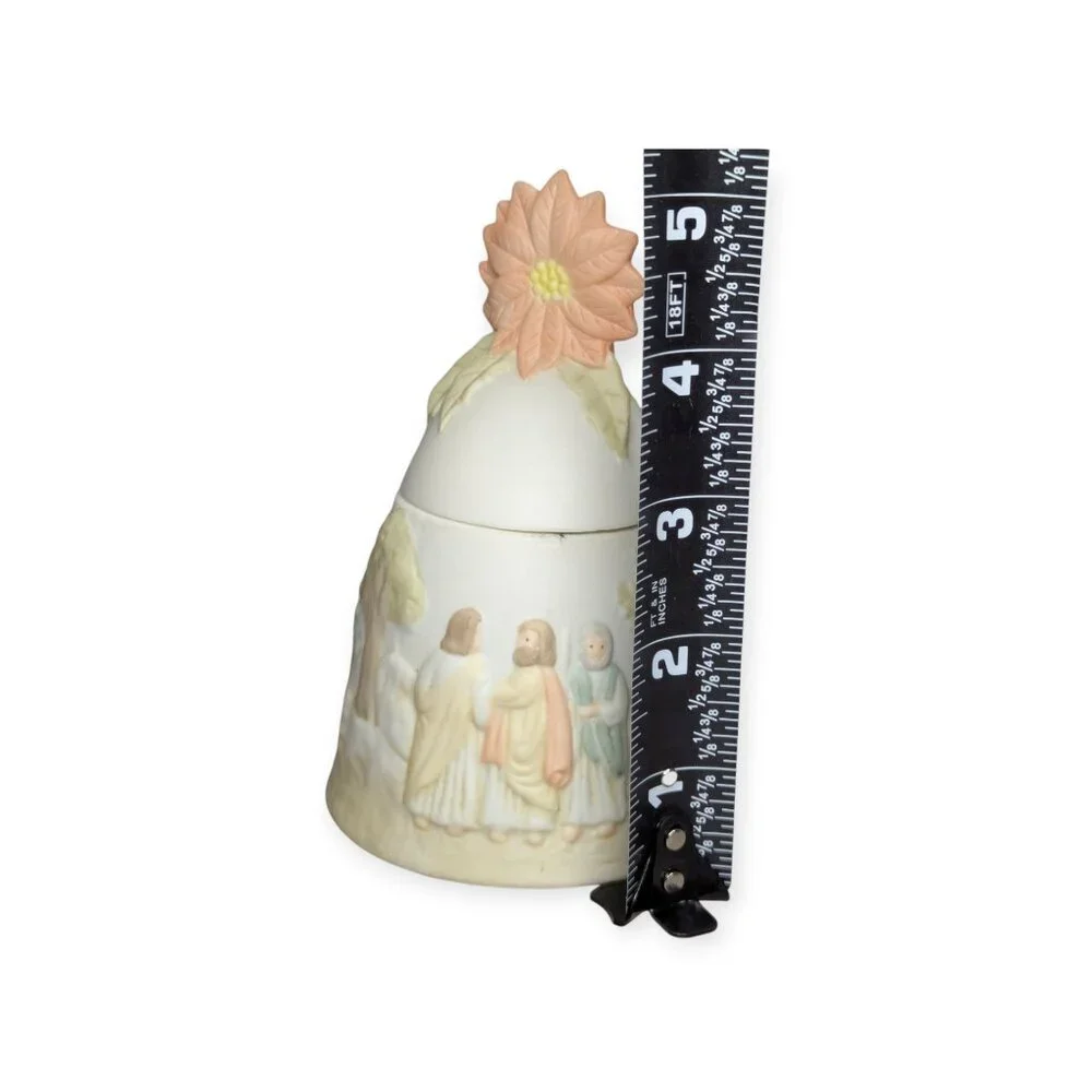 Vintage 1984 Lefton The Christopher Collection Nativity Ceramic Candle w/Lid 5